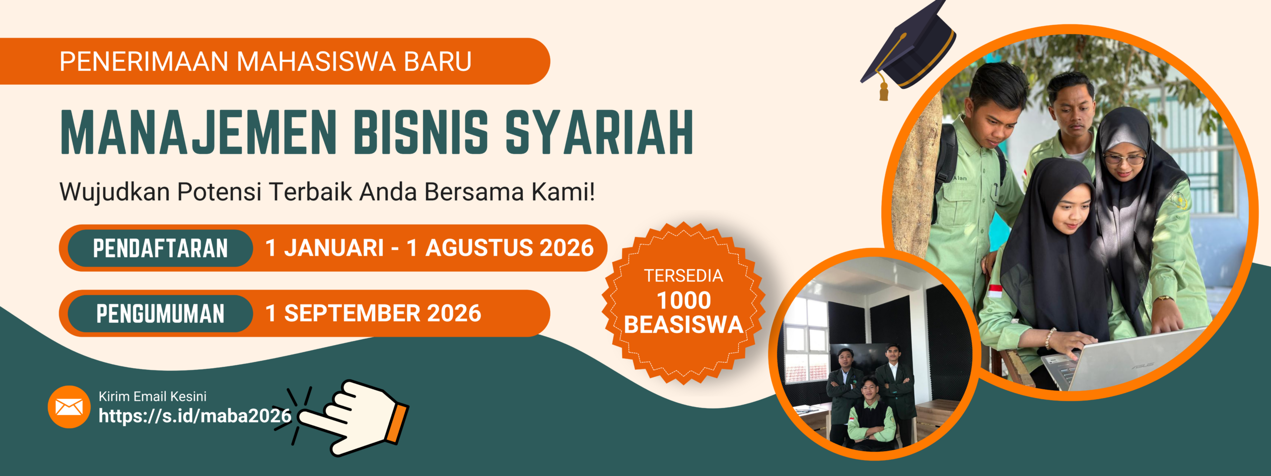 Hijau dan Oranye Ilustratif Banner Penerimaan Mahasiswa Baru (1)